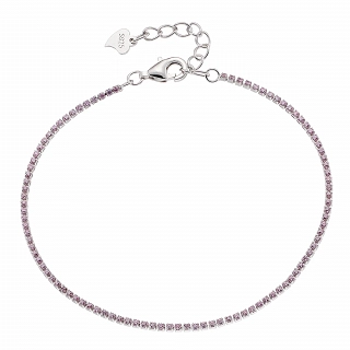 Oxzen ασημένιο βραχιόλι λεπτή ριβιέρα με ζιργκόν 1.25mm