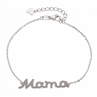 Oxzen γυναικείο βραχιόλι ασημένιο Mama