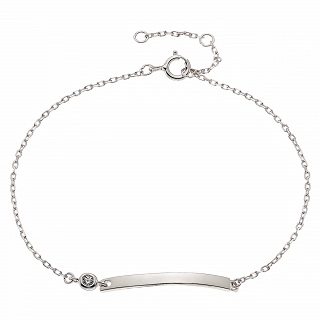 Oxzen γυναικείο βραχιόλι ασημένιο ταυτότητα λεπτή με ζιργκόν