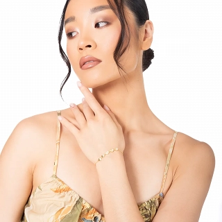 Oxzen ασημένιο βραχιόλι με καρδιές φίλντισι