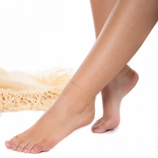 Oxzen ασημένια αλυσίδα ποδιού επιχρυσωμένη