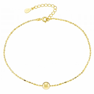 Oxzen ασημένια αλυσίδα ποδιού με μπιλάκι