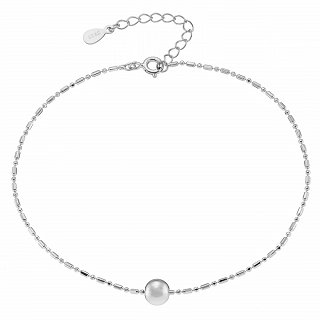 Oxzen ασημένια αλυσίδα ποδιού με μπιλάκι