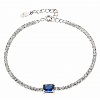 Oxzen ασημένιο βραχιόλι ριβιέρα με ζιργκόν