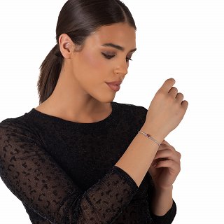 Oxzen ασημένιο βραχιόλι ριβιέρα με ζιργκόν