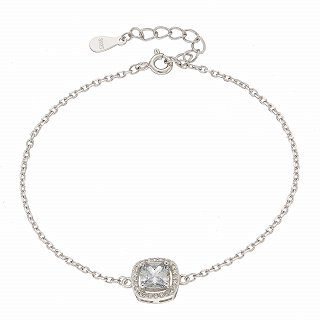 Oxzen ασημένιο βραχιόλι με τετράγωνο ζιργκόν