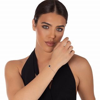 Oxzen ασημένιο βραχιόλι με τετράγωνο ζιργκόν