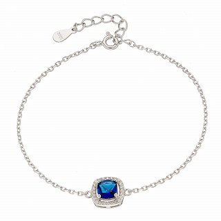 Oxzen ασημένιο βραχιόλι με τετράγωνο ζιργκόν