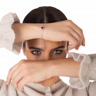 Oxzen ασημένιο βραχιόλι με τετράγωνο ζιργκόν