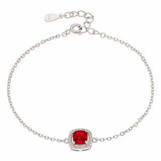 Oxzen ασημένιο βραχιόλι με τετράγωνο ζιργκόν