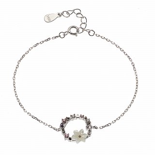 Oxzen ασημένιο βραχιόλι στεφανάκι με οπάλιο