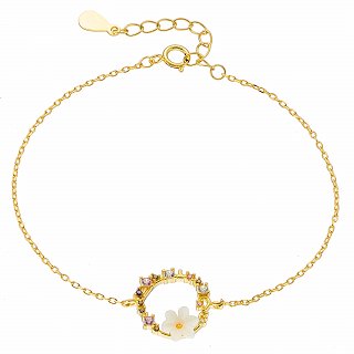 Oxzen ασημένιο βραχιόλι στεφανάκι με οπάλιο