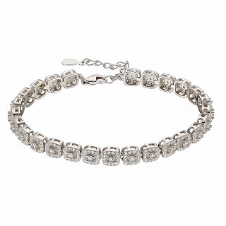 Oxzen ασημένιο βραχιόλι ριβιέρα με ζιργκόν