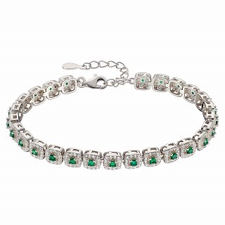 Oxzen ασημένιο βραχιόλι ριβιέρα με ζιργκόν