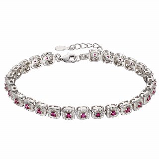 Oxzen ασημένιο βραχιόλι ριβιέρα με ζιργκόν