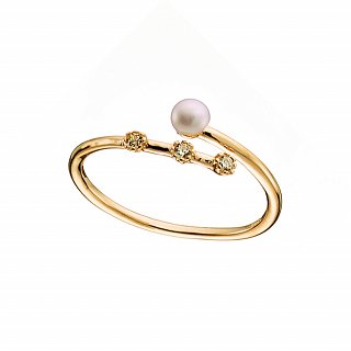 Oxzen δαχτυλίδι ασημένιο με πέρλα