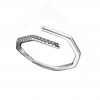 Oxzen δαχτυλίδι ασημένιο με πέτρες ζιργκόν chevalier