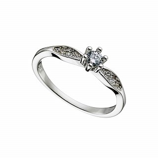 Oxzen δαχτυλίδι ασημένιο μονόπετρο με πέτρες ζιργκόν