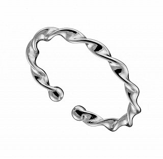 Oxzen δαχτυλίδι ασημένιο στριφτή βέρα free size
