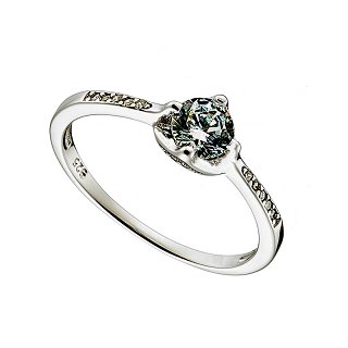 Oxzen δαχτυλίδι ασημένιο μονόπετρο με ζιργκόν