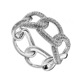 Oxzen δαχτυλίδι ασημένιο ολόβερη αλυσίδα με ζιργκόν