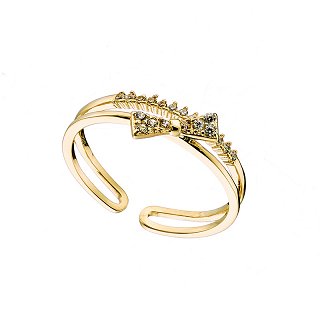 Oxzen δαχτυλίδι ασημένιο βέλη με ζιργκόν free size