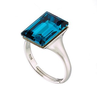 Oxzen δαχτυλίδι ασημένιο με μπλέ πέτρα free size