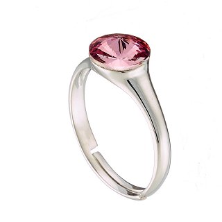 Oxzen δαχτυλίδι ασημένιο με μωβ πέτρα πέτρα free size