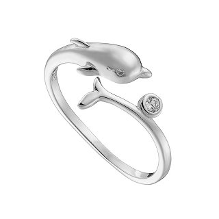 Oxzen  δαχτυλίδι ασημένιο δελφινάκι free size