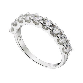 Oxzen δαχτυλίδι ασημένιο σειρέ με λευκά ζιργκόν