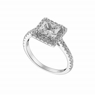 Oxzen δαχτυλίδι ασημένιο τετράγωνο μονόπετρο με λευκά ζιργκόν