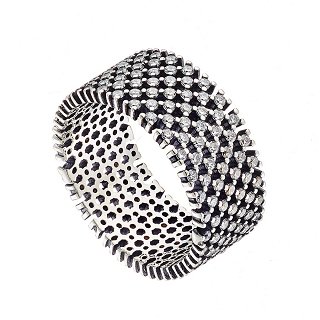 Oxzen δαχτυλίδι ασημένιο με λευκά ζιργκόν