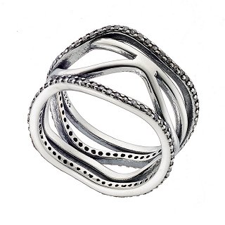 Oxzen δαχτυλίδι ασημένιο με λευκά ζιργκόν