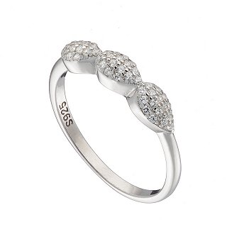 Oxzen δαχτυλίδι ασημένιο με λευκά ζιργκόν