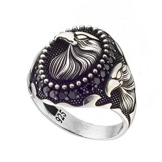 Oxzen ανδρικό δαχτυλίδι ασημένιο, σκαλιστό με αετό