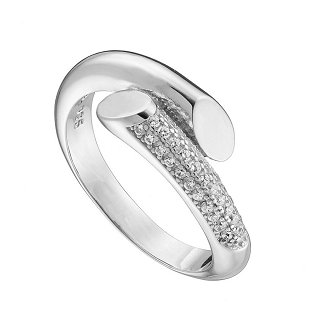 Oxzen δαχτυλίδι ασημένιο με λευκά ζιργκόν