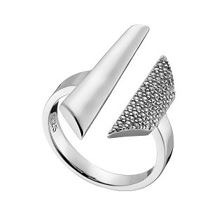 Oxzen δαχτυλίδι ασημένιο με λευκά ζιργκόν