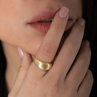 Oxzen δαχτυλίδι ασημένιο μπομπέ ματ free size