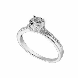 Oxzen δαχτυλίδι ασημένιο μονόπετρο με λευκά ζιργκόν