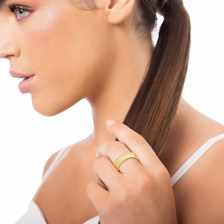 Oxzen δαχτυλίδι ασημένιο φαρδιά βέρα σαγρέ  free size