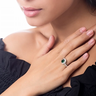 Oxzen ασημένιο δαχτυλίδι επιπλατινωμένο με οβάλ ζιργκόν