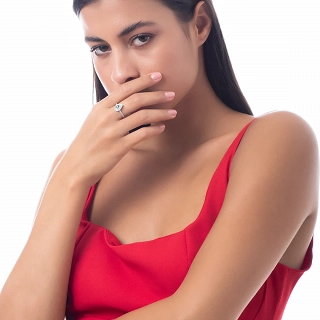 Oxzen ασημένιο δαχτυλίδι δάκρυ με πέτρες ζιργκόν