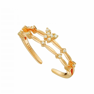 Oxzen γυναικείο δαχτυλίδι ασημένιο με λευκά ζιργκόν free size