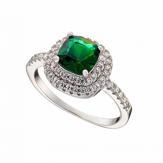 Oxzen δαχτυλίδι ασημένιο επιπλατινωμένο με ζιργκόν