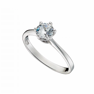 Oxzen ασημένιο δαχτυλίδι μονόπετρο με λευκό ζιργκόν