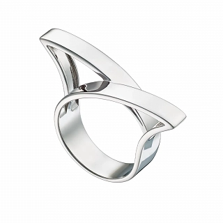 Oxzen ασημένιο δαχτυλίδι με ιδιαίτερο σχήμα