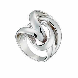 Oxzen ασημένιο δαχτυλίδι κόμπος