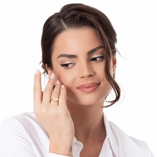 Oxzen ασημένιο δαχτυλίδι επιχρυσωμένο καρδιά