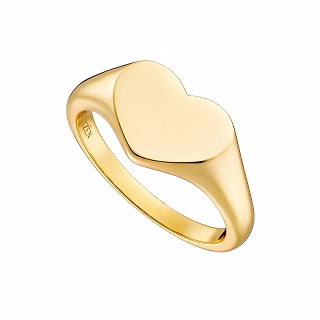 Oxzen ασημένιο δαχτυλίδι επιχρυσωμένο καρδιά