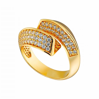 Oxzen ασημένιο δαχτυλίδι με λευκά ζιργκόν